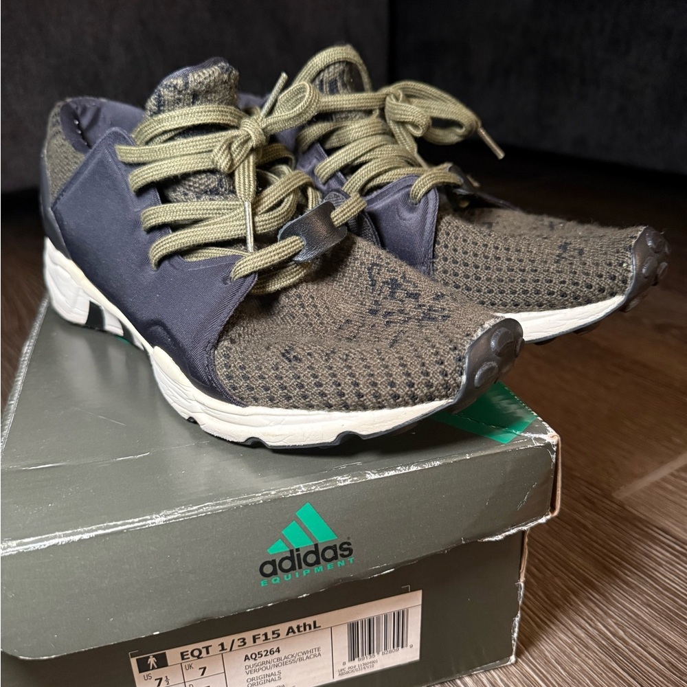 Adidas EQT Olive and Black Trainers